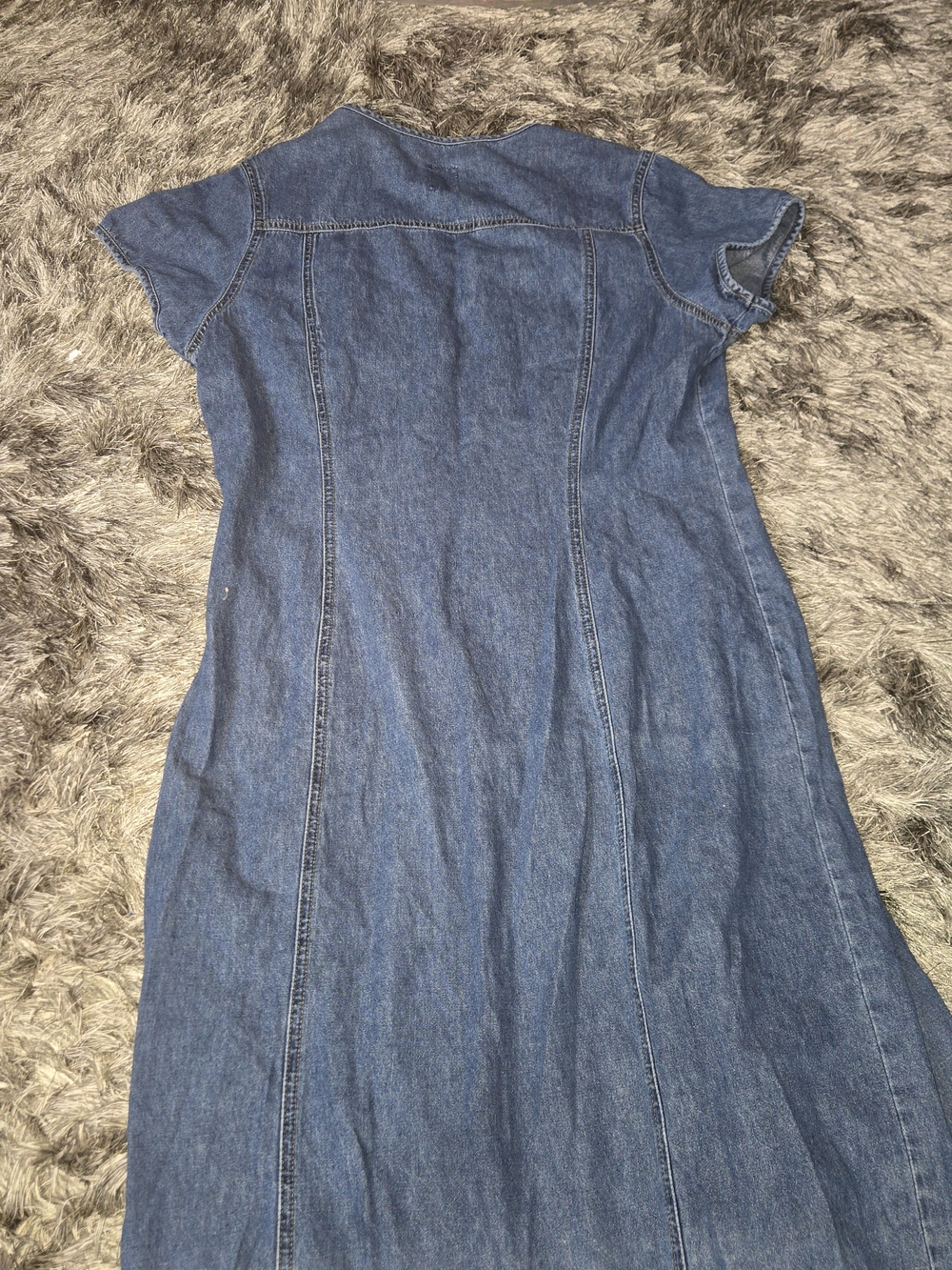 90s Old Navy Denim Button-Front Maxi Dress - Blue - Picture 7 of 7